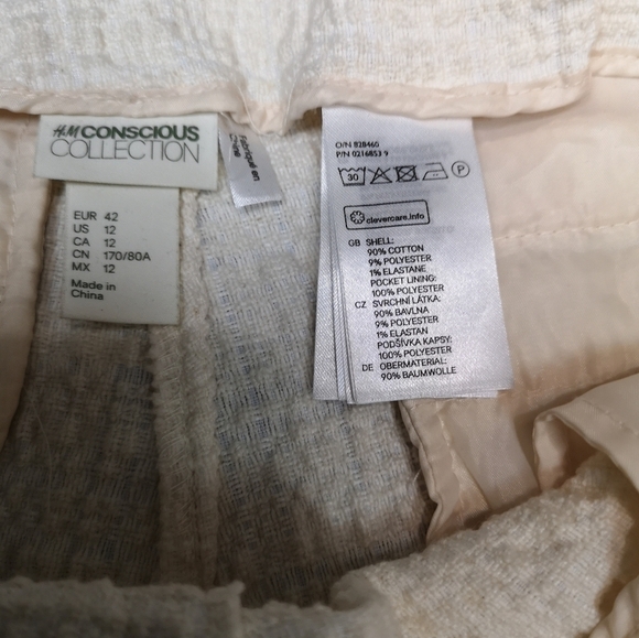 00S contemporary ivory h&m clique dropped waist trouser fit shorts - Picture 4 of 5